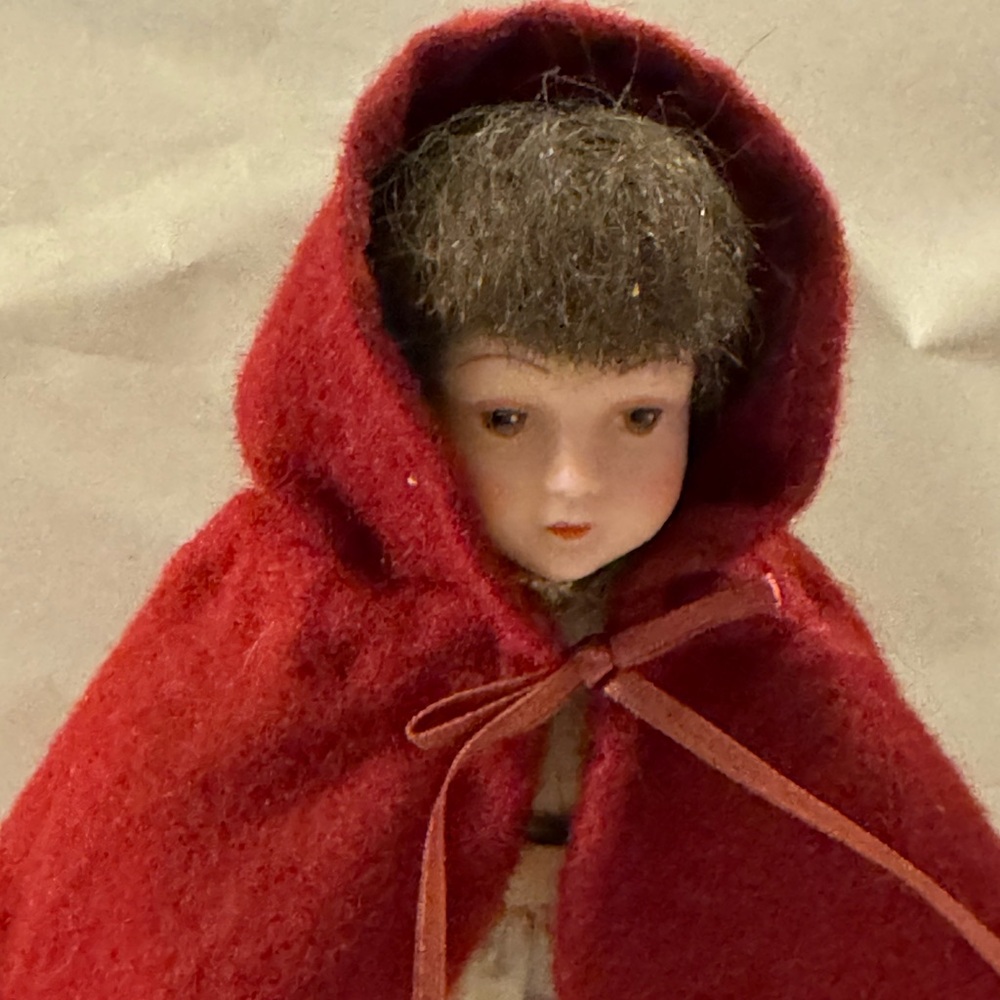 Vintage Little Red Riding Hood Doll Porcelain SEE PICS